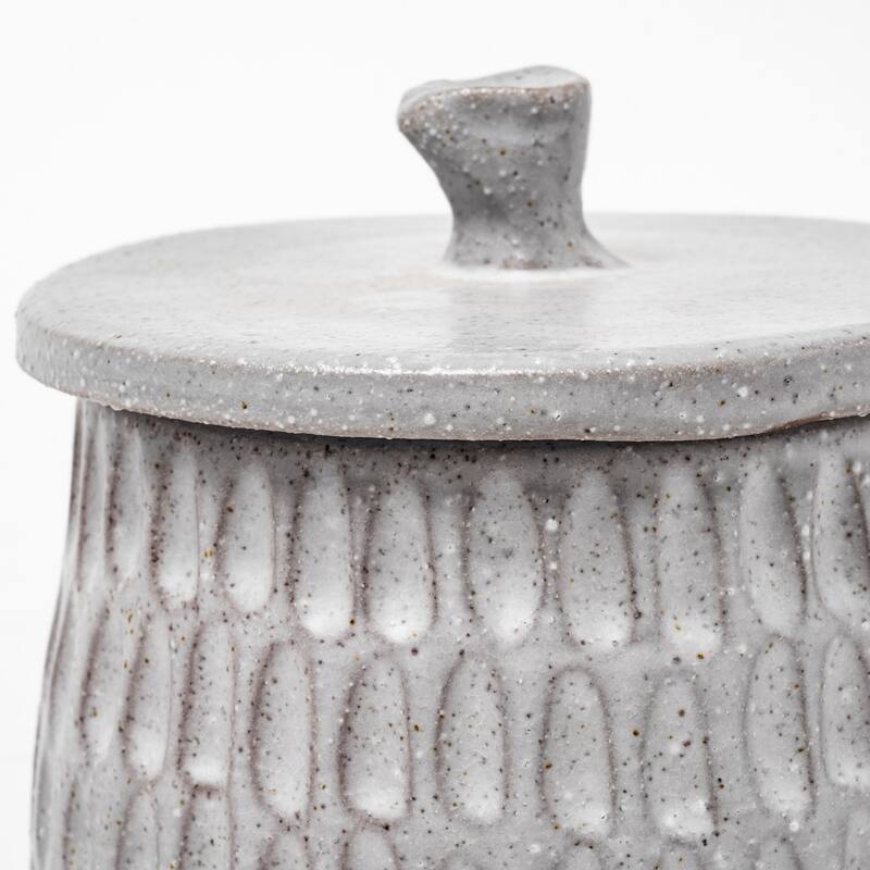 Azul (Small) 5L x 5W Gray Ceramic Detailed Decorative Box