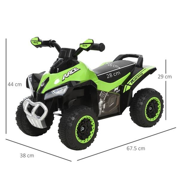 dimension image slide 0 of 2, Kids Ride-On Racer, NO Power Foot-to-Floor Sliding ATV Toy Car, Push Car with Music and Lights for Toddlers Aged 1.5-3