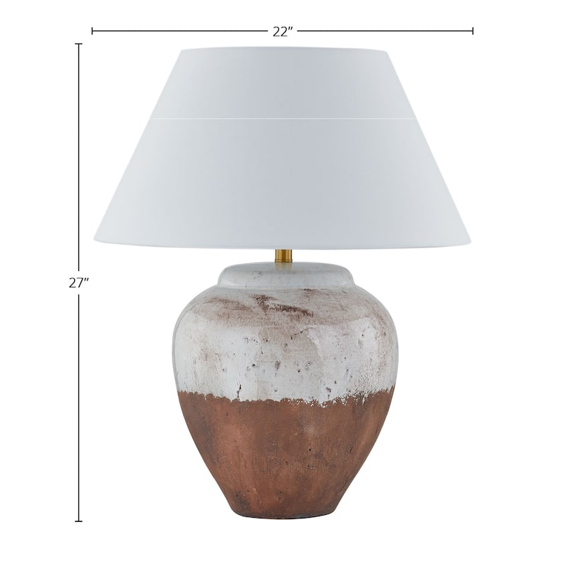 Saratoga 27" Table Lamp with Linen Shade, White