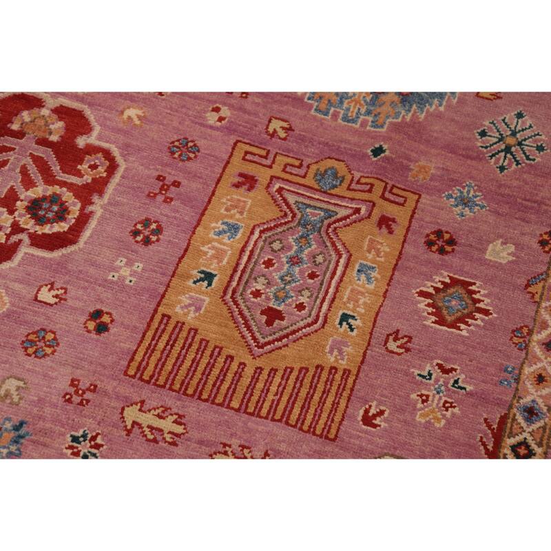 Bohemian Kazak Elijah Purple/Purple Wool Rug - 8'2'' x 9'7''