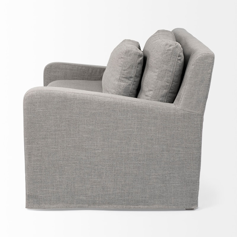 Denly III Beige Slipcover Upholstered Arm Chair