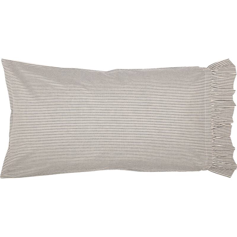 Hatteras Blue Ticking Stripe King Pillow Case Set of 2 21x40
