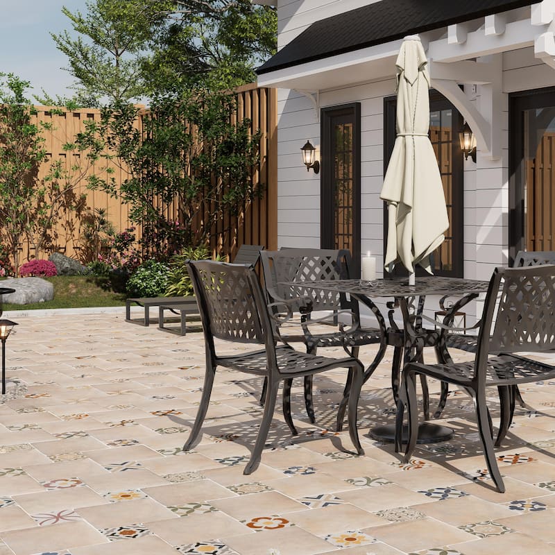 Merola Tile Benisa Marelle Teja with Aida Taco 11-7/8" x 17-3/4" Porcelain Floor and Wall Tile - Case (22 Tiles) - Brown - Case (22 Tiles)