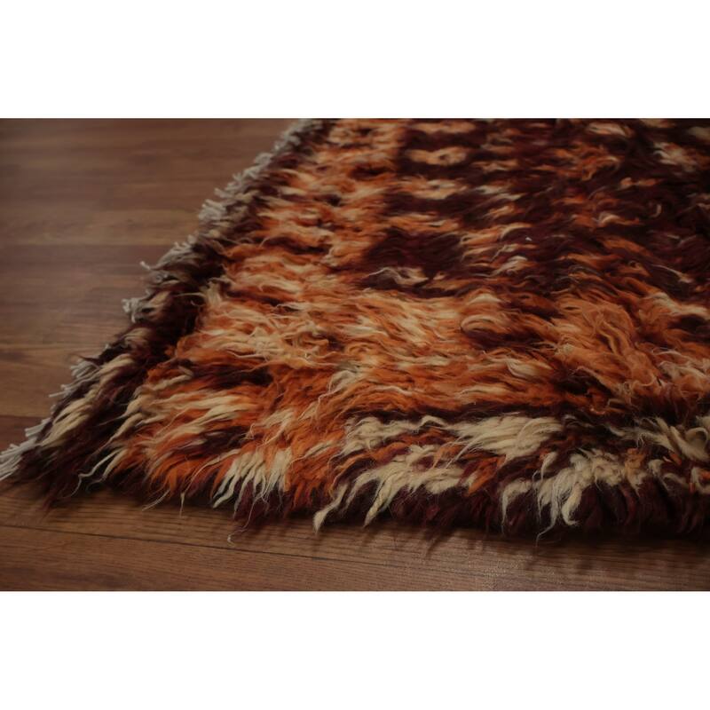 Hand Knotted Oriental 100% Wool Carpet Modern Tribal Red Moroccan Area Rug - 12' 7'' X 9' 7''