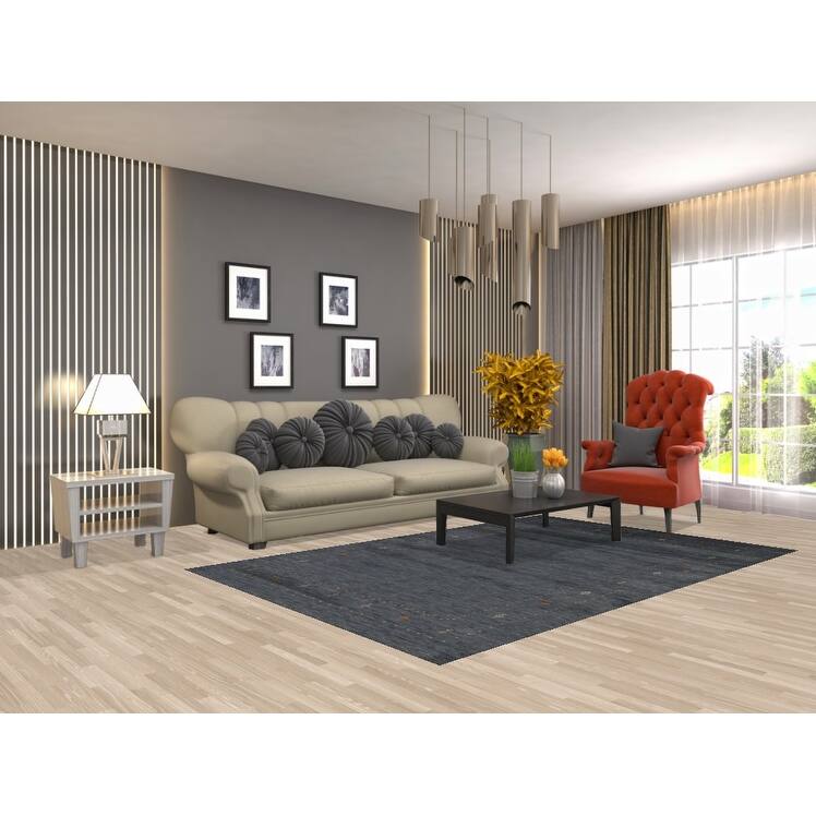 Gabbeh Area Rug Handmade Wool Carpet - 5'2" x 7'11"