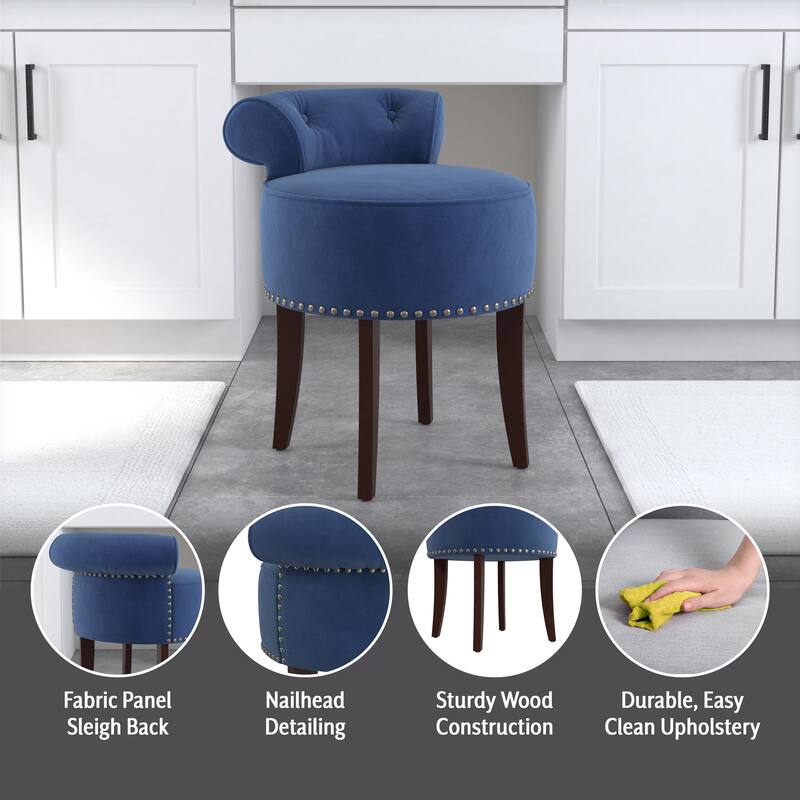 Hillsdale Furniture Lena Wood Vanity Stool