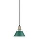 preview thumbnail 1 of 10, Golden Lighting 3306-S AB Orwell 8" Wide Mini Pendant Aged Brass / Pine Green Shades