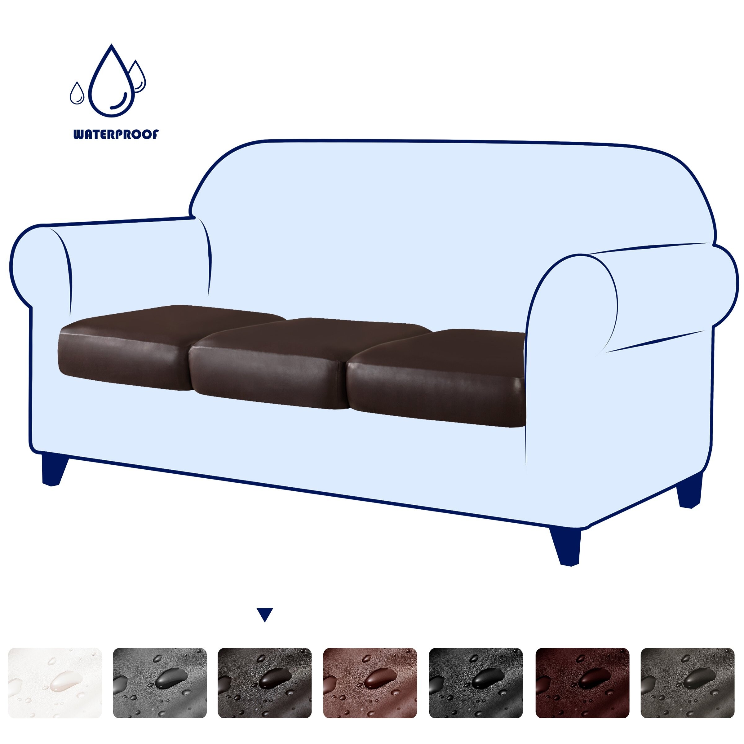 Subrtex Stretchy Water Proof PU Individual Sofa Cushion Covers