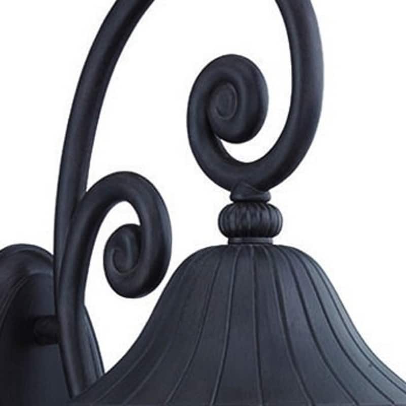 Matte Black Glass Shade Wall Light with Frosted Finish Dimmable LED - 16.75” x 12” x 30” (D x W x H)