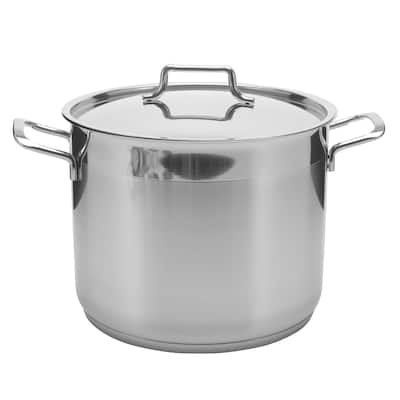 Hascevher Classic 18/10 Stainless Steel StockPot Covered Cookware Induction Compatible Oven Safe 5 Quart