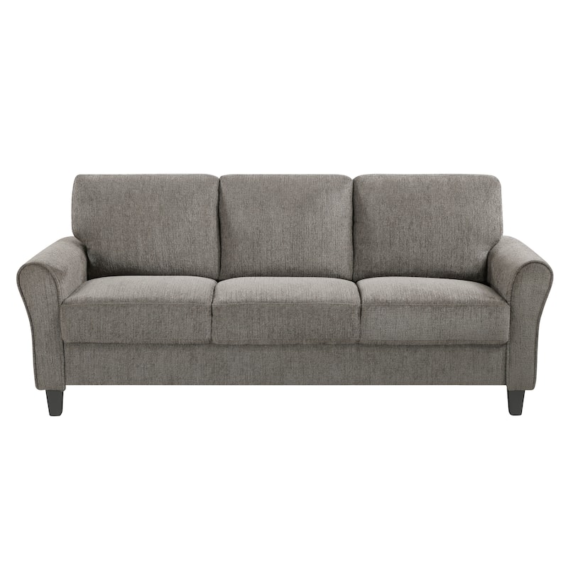 Classic Comfort Brown Gray Sofa with Solid Wood & Plywood Frame