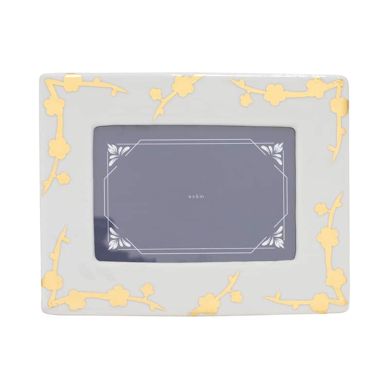 Ceramic Cherry Blossom Picture Frame - Gold