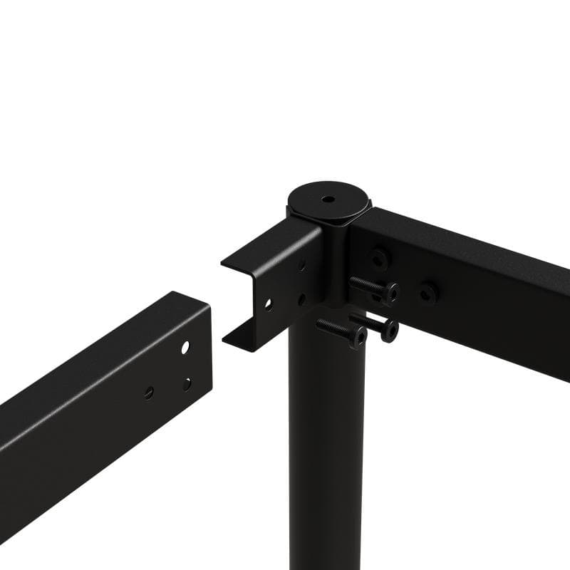 Modern Minimalist Dining Table with Black Metal Legs - Seats 6