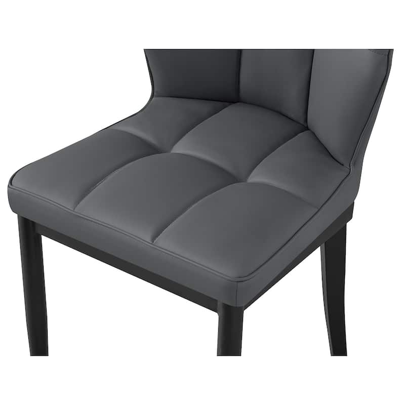 Checkered Faux Leather Upholstered Dining Chairs, Set of 2/4 - 33.7"H x 17.4"W x 17.4"D