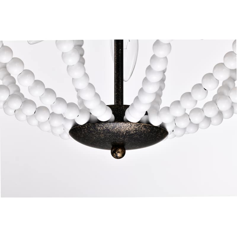 Cary 19 Inch Circle Beads Bohemian Pendant 6-Light
