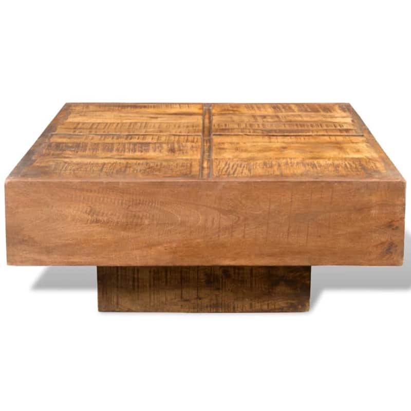 vidaXL Coffee Table Brown Square Solid Mango Wood - 27" x 27" x 12"