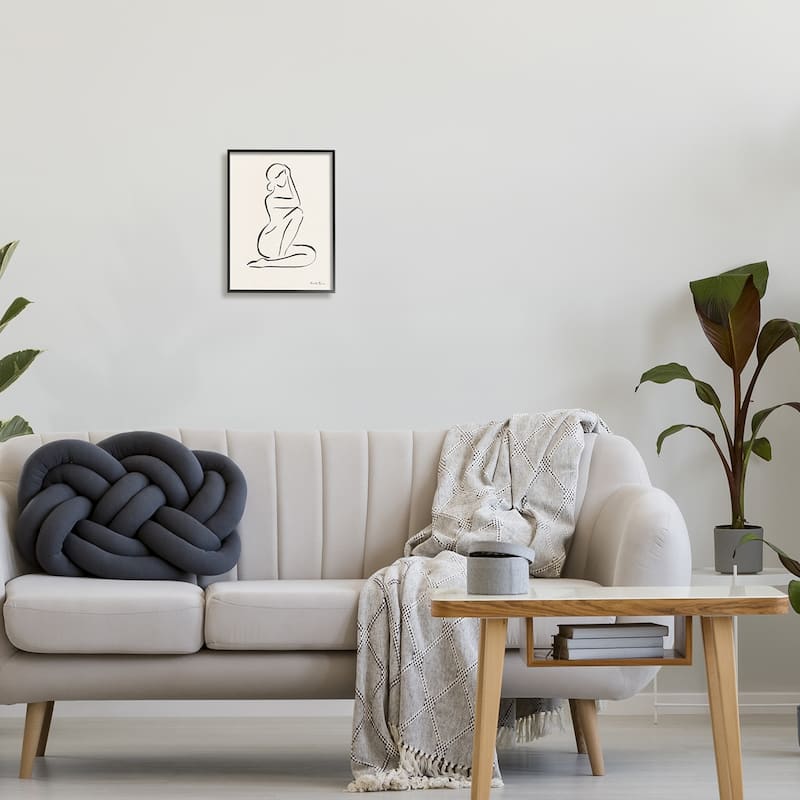 Stupell Minimal Nude Woman Framed Giclee Art Design by Farida Zaman
