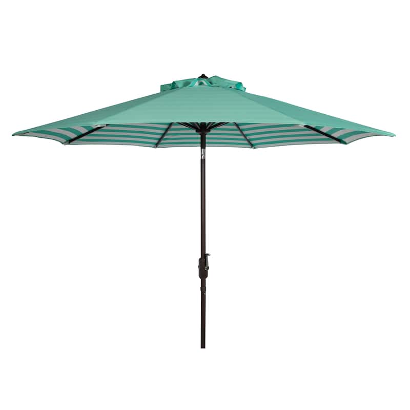 SAFAVIEH Hadire Inside Out Striped 9 Ft Crank Outdoor Umbrella