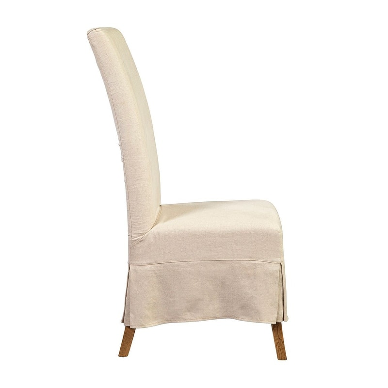 Furniture Classics Fabric Linen Slip Covered Parsons Chair