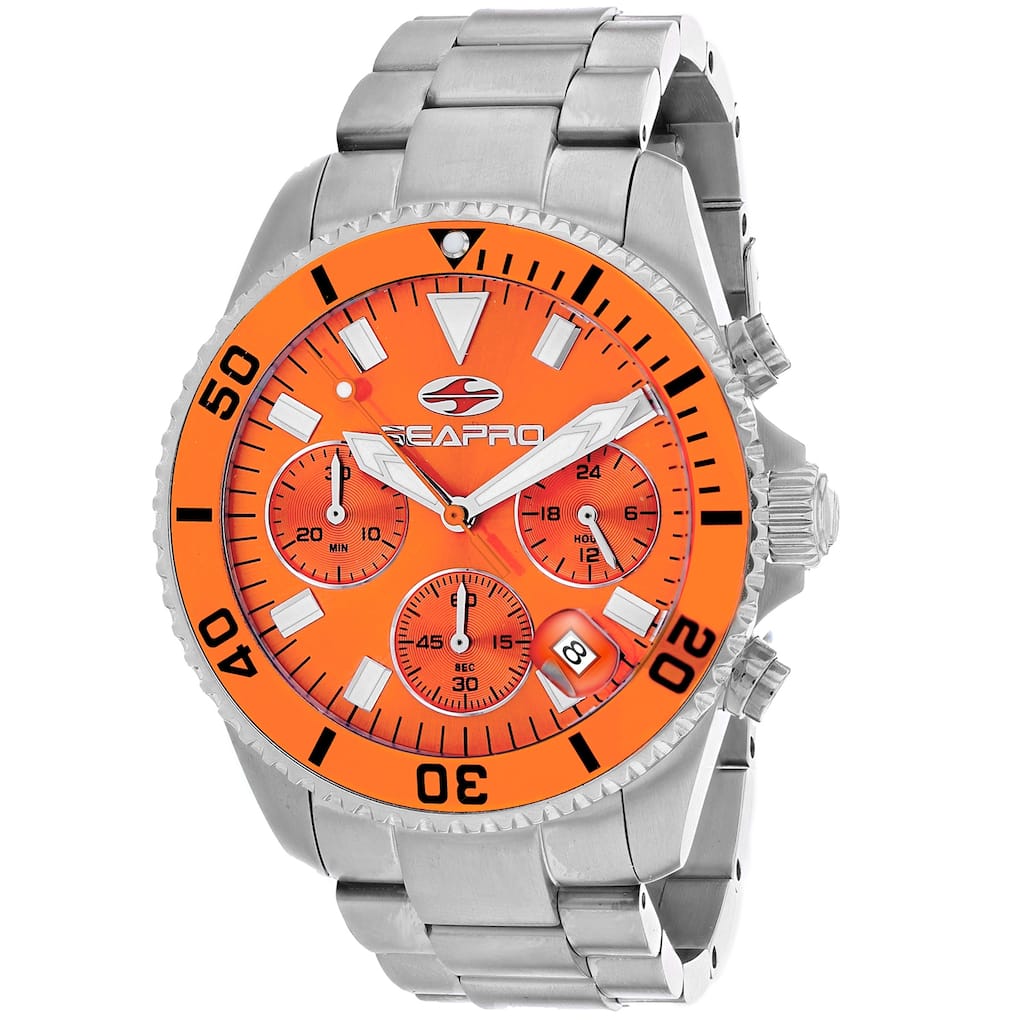 Seapro Men's Scuba 200 Chrono Orange Dial Watch - SP4355 - 6 (36)