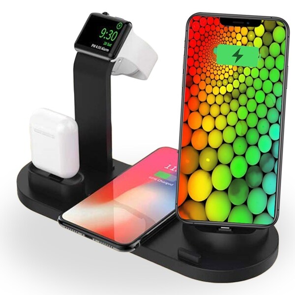 Universal Tabletop Qi Charging Pad & Universal SmartPhone Charging Docking Station w/ iWatch Charger Dock & EarPod Charger