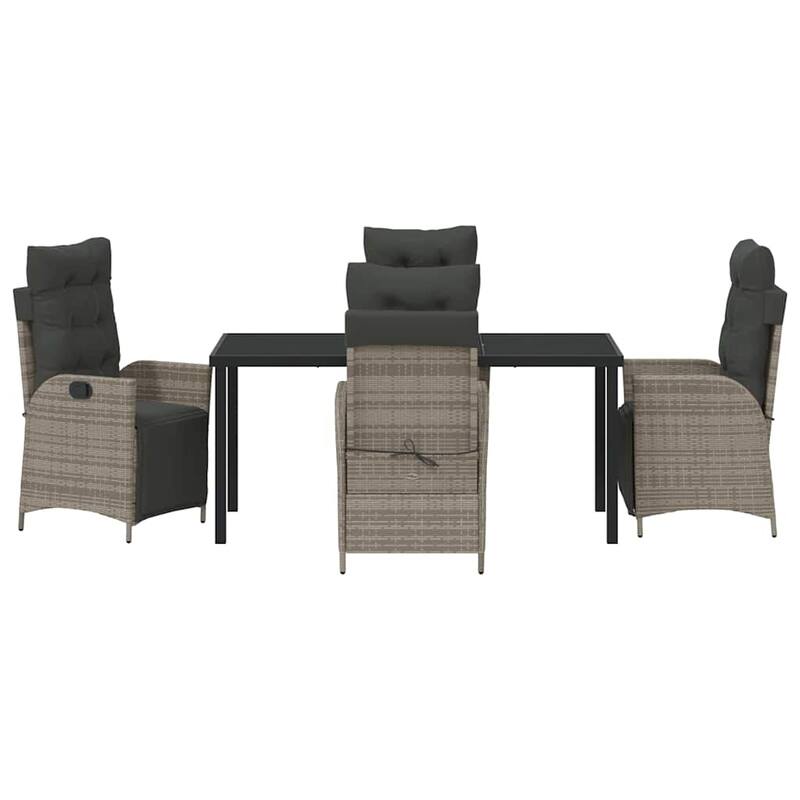vidaXL Garden Dining Set with Cushion Poly Rattan