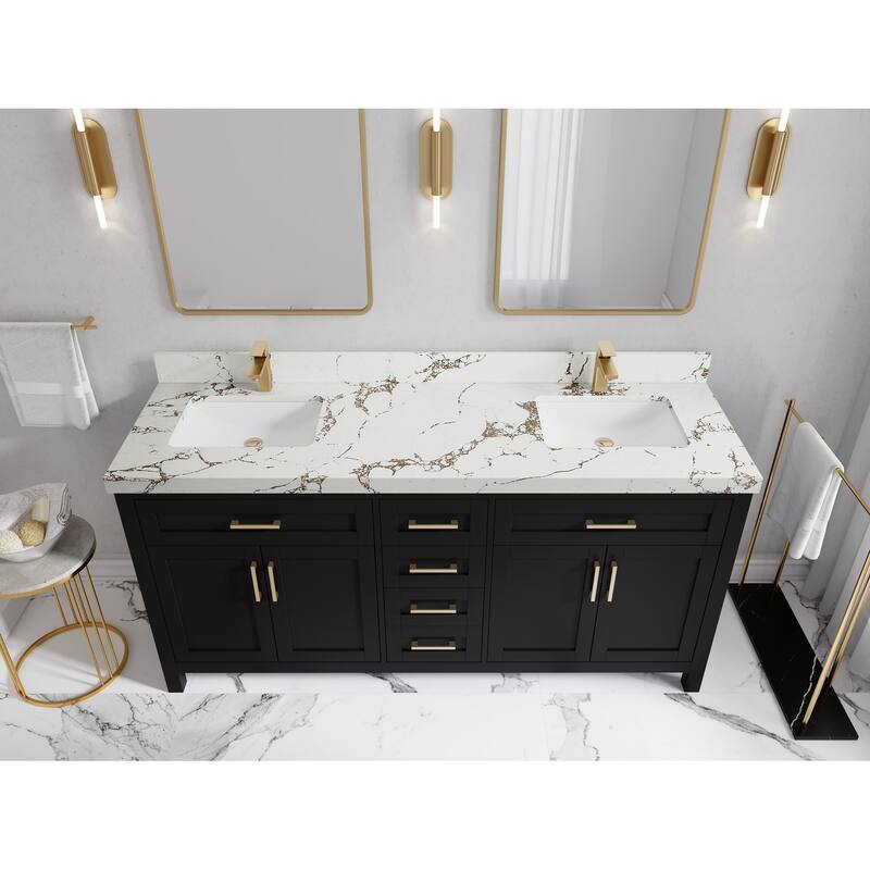 Willow Collections 72 in. W x 22 in. D Cambridge Double Sink Bathroom Vanity with Countertop