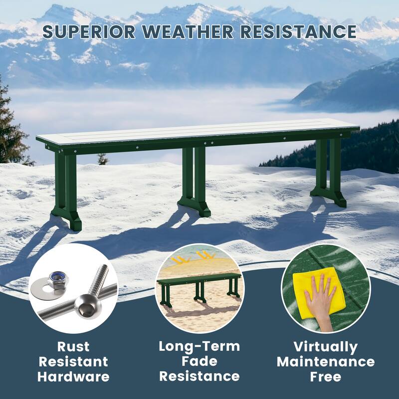 Laguna Hdpe All Weather Outdoor Patio 65" Bench