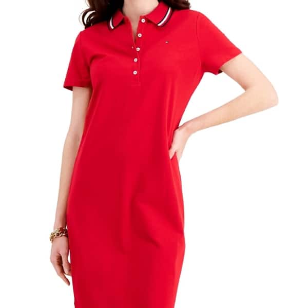 Tommy Hilfiger Women's Midi Polo Dress Red Size X Small - Bed Bath & Beyond  - 40630353