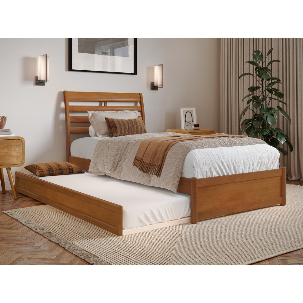 Emelie Platform Bed with Panel Footboard and Twin XL Trundle