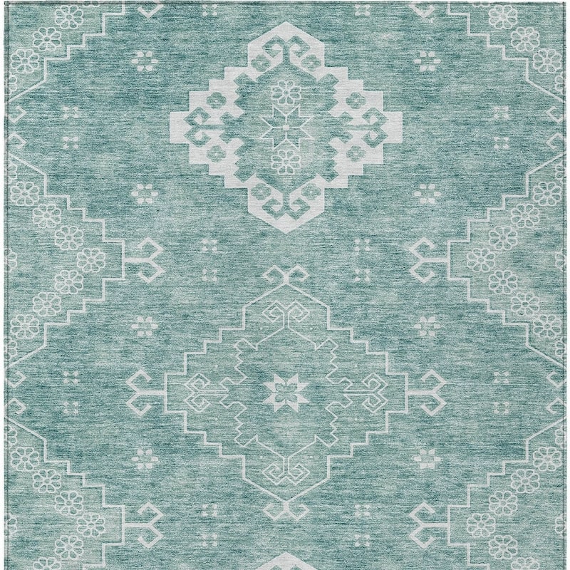 HomeRoots Medallion Traditional Rectangle Outdoor Rug