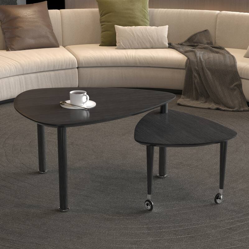 360 degree Rotatable modern Coffee Table for Living Room, solid wood legs with simply assemble Cocktail Table