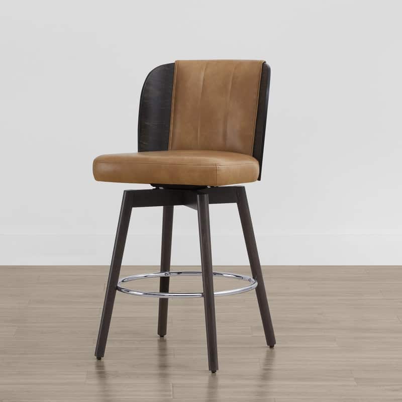 Ryan Swivel Counter Height Bar Stools with Bentwood Back