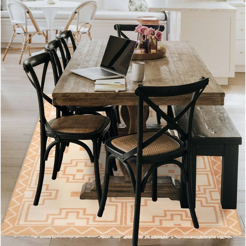 ECARPETGALLERY Hand-knotted Tangier Cream Wool Rug - 5'1 x 8'0