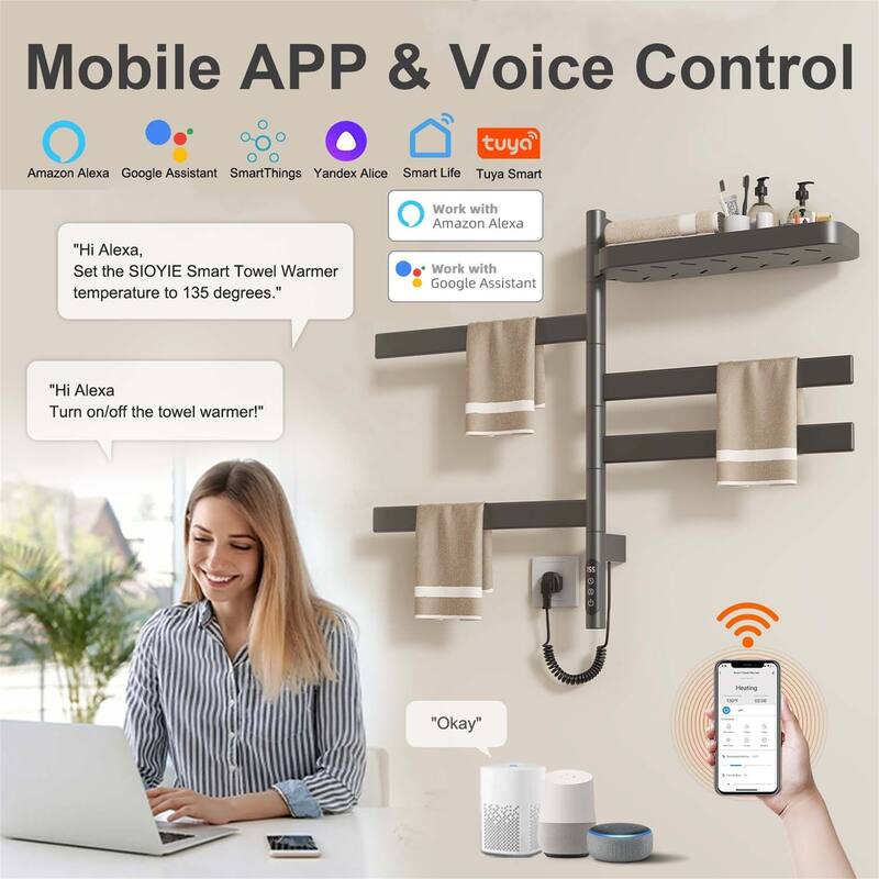 Wall-Mounted Electric Towel Dryer with Swivel Bars