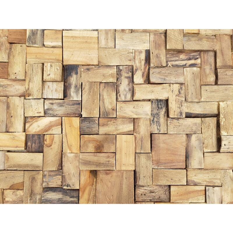 Chic Teak Rustic Recycled Teak Wood Java Coffee Table, 32 inch