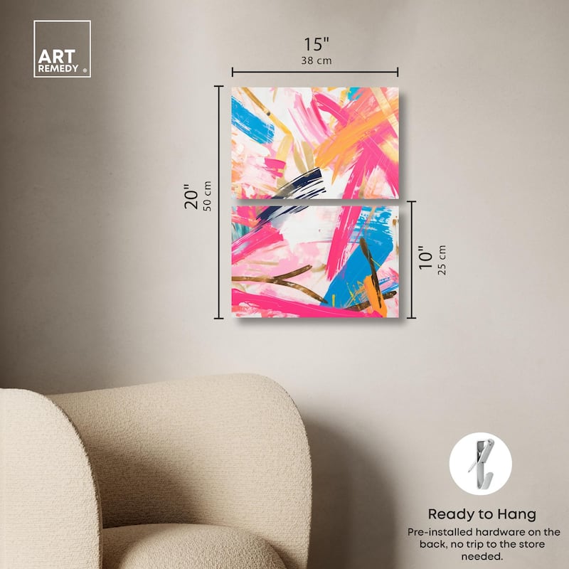 Language Spontaneity II Canvas Set of 2 by Art Remedy, Gallery Wrapped
