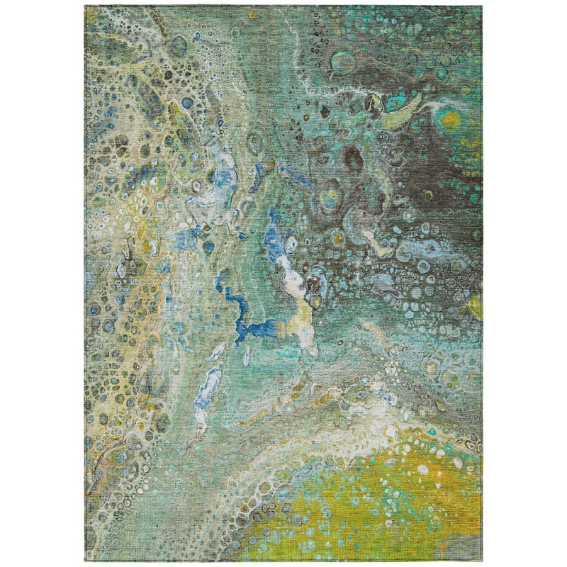 HomeRoots Abstract Contemporary Rectangle Outdoor Rug
