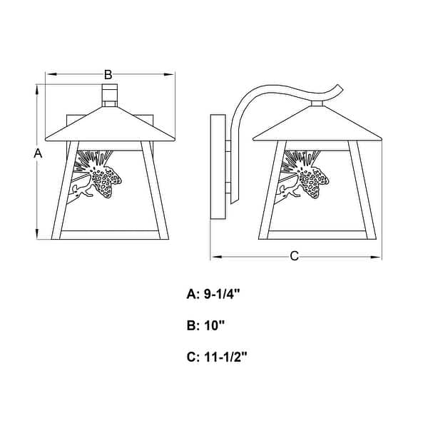 VAXCEL Whitebark 1-Light Rustic Pine Cone Outdoor Wall Sconce made of Durable Steel, Glass Shade, LED Compatible