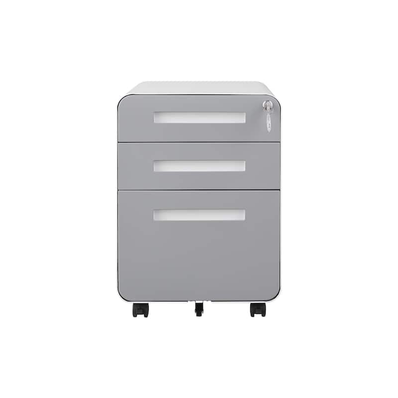 3 Drawer Mobile File Cabinet,Versatile Cabinet,5 Wheel Design Anti-Tilting Cold Rolled Steel Waterproof Moisture-Proof