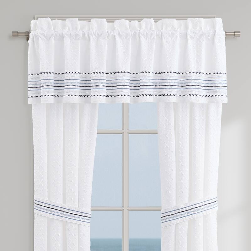 J. Queen New York Bayside Window Straight Valance - Blue
