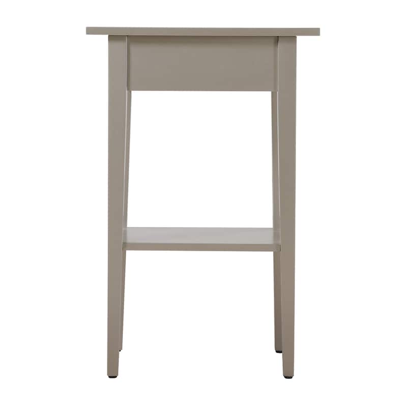 Modern 28-in Metal Hand Holder Single-Drawer Wood Tall Nightstand with Shelf