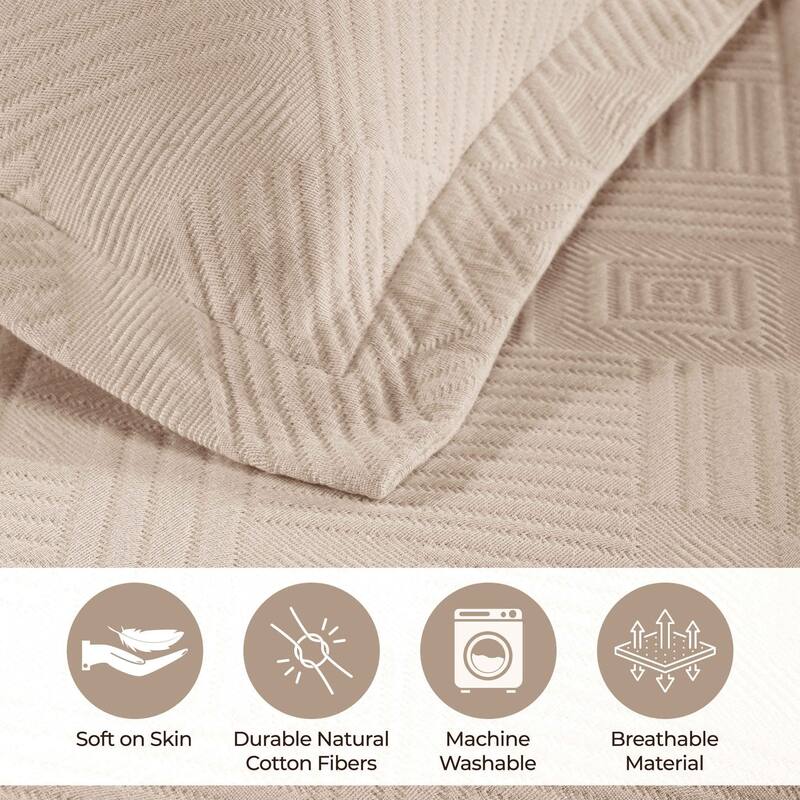 Superior Geometric Fret Cotton Decorative Bedspread Set