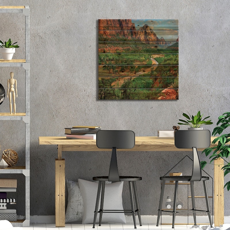 Virgin River, Zion National Park, Utah Print On Wood by Tim Fitzharris - Multi-Color