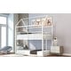 preview thumbnail 10 of 8, White Twin over Twin Metal Bunk House Beds Frame Built-in Ladder for Kids, Boys and Girls