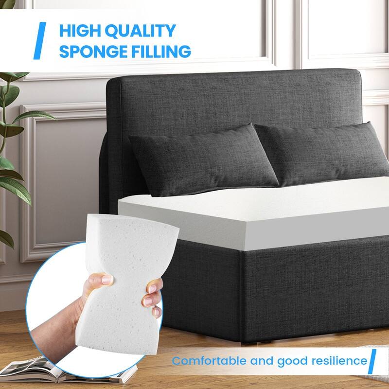 Mixoy Linen 2-in-1 Convertible Sofa Bed,Twin/Queen Pull Out Sleeper Sofa with Mattress,Cushions