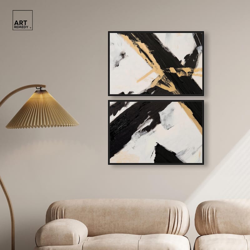 Weight of Black III Canvas Set of 2 by Art Remedy