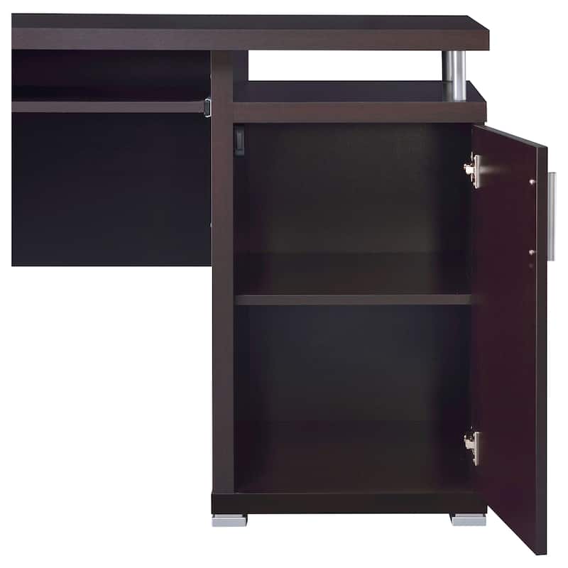 GDFStudio - Rochelle 2-Drawer Office Computer Desk with Storage Drawer, Door Cabinet