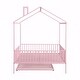 preview thumbnail 5 of 9, Metal House Bed with Fence, With Trundle
