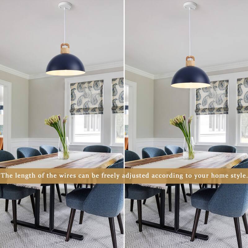 1-Light Pendant Light with Dome Shape, Classic Semi Flush Mount Chandelier for Dining Room Living Room Bedroom Kitchen